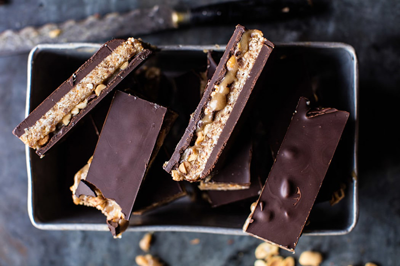 Vegan Gooey Chocolate Coconut Caramel Bars