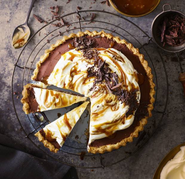 Chocolate, Caramel and Tahini Tart