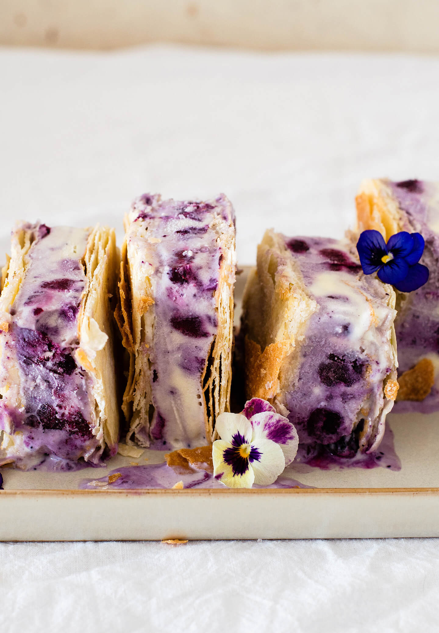 Blueberry Phyllo Ice Cream Sandwiches