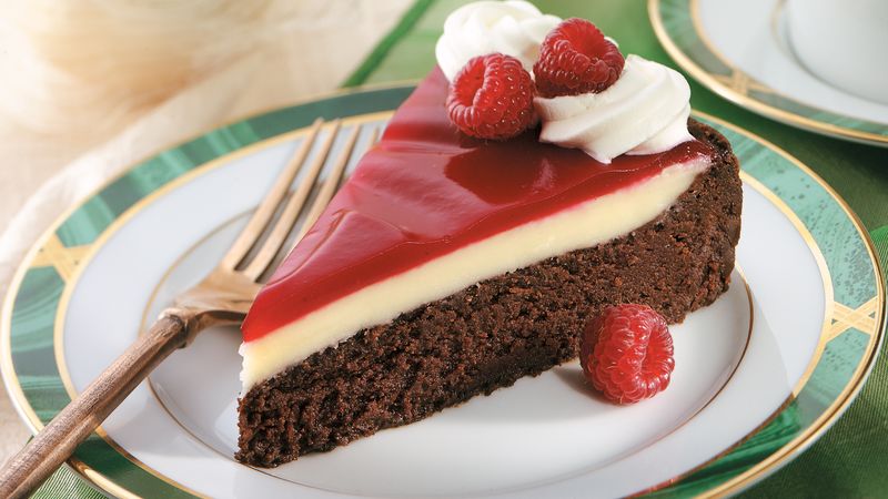 Raspberry-Glazed Double Chocolate Cake